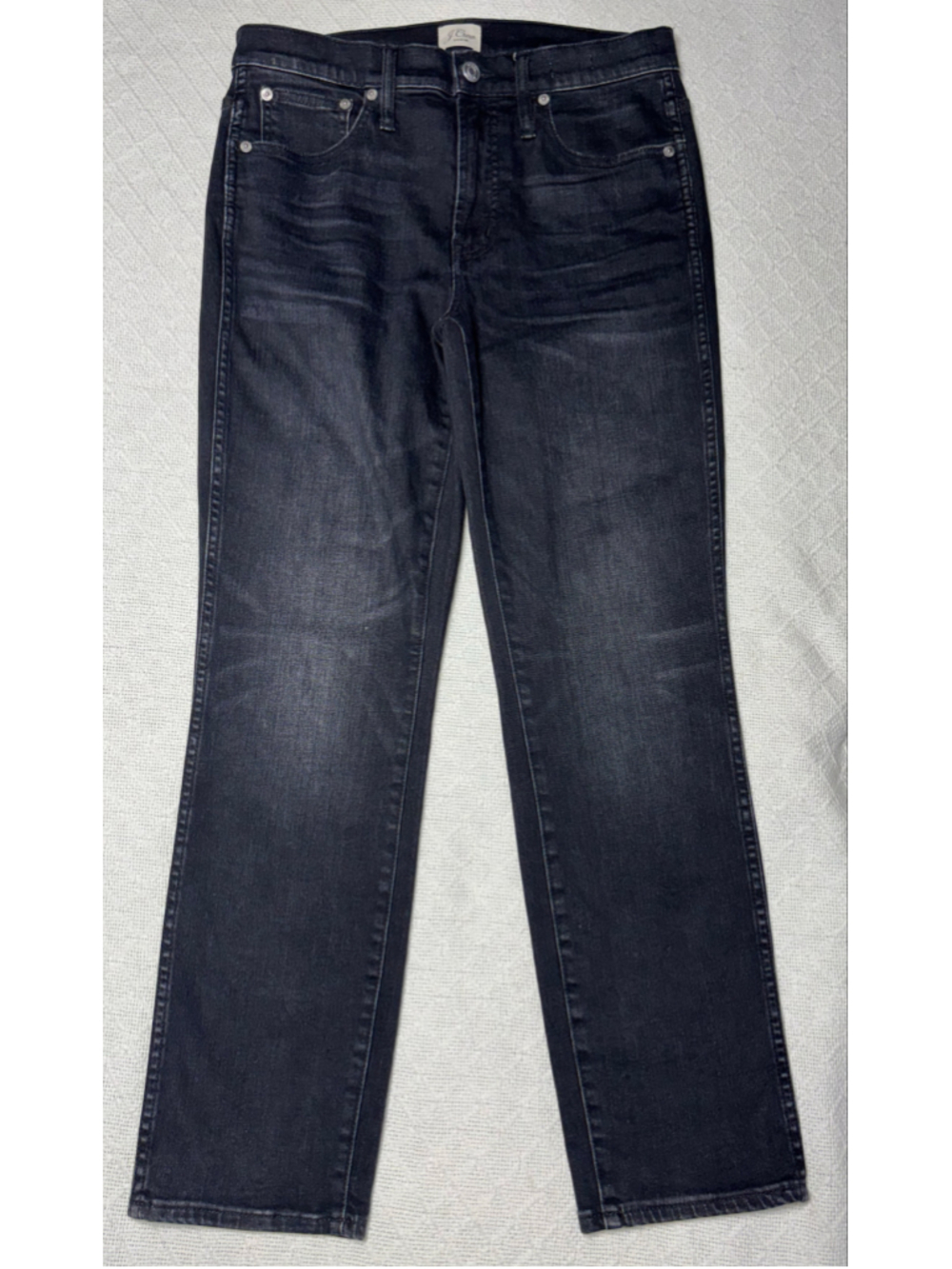 J. Crew Vintage Straight Jeans Charcoal Black Denim 28 Mid Rise Stretch EUC